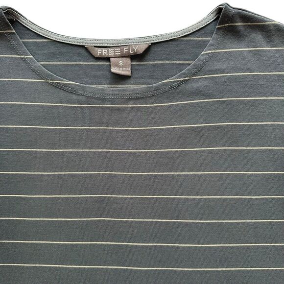 Free Fly Womens Bamboo Shoreline 3/4 Sleeve Top UPF 50 Blue Steel Sz Small - Picture 3 of 10